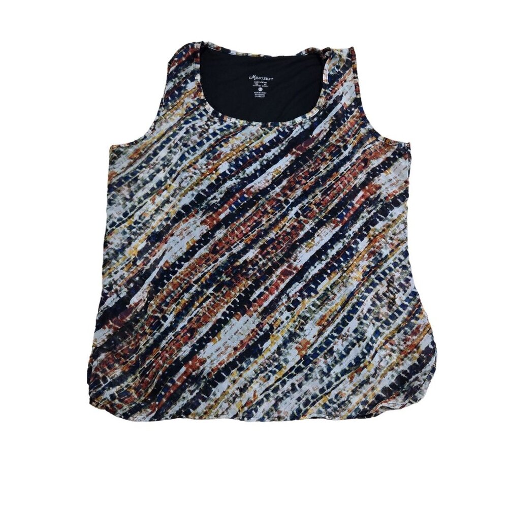 Miraclesuit Tank Women's Size M Sleeveless Layered Blouse Multicolor